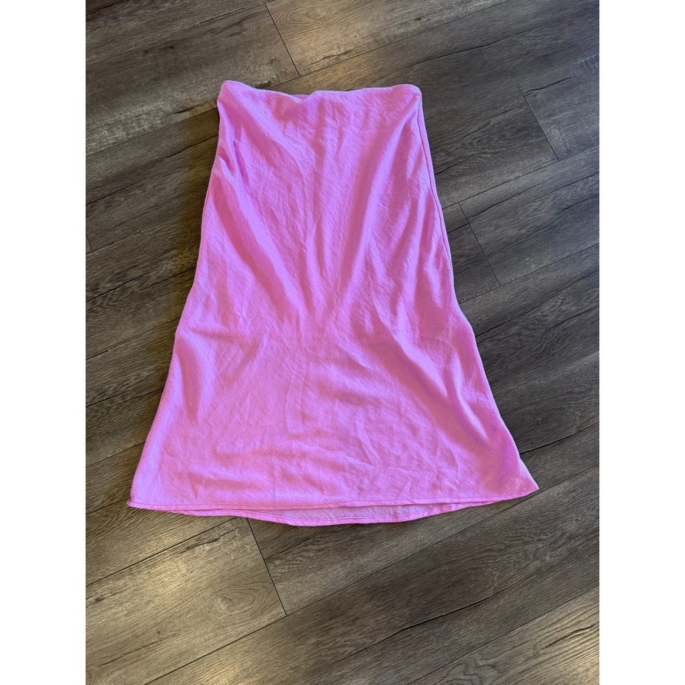 Wild Fable Pink Silky Midi Skirt Womens Medium Bubblegum Pink